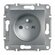 Gniazdo 2P+PE bez ramki stal Asfora Schneider EPH2800162