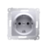 Gniazdo Schuko z przesłonami (moduł) 16A, 250V~, zaciski śrubowe srebrny mat Kontakt Simon DGSz1Z.01/43