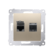 Simon 54 Premium Złoty Gniazdo komputerowe podwójne RJ45 kat. 6 ekranowane z przesłoną D62E.01/44