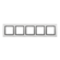 Ramka 5- krotna metalowa inox nero IP20/IP44, Simon 54 Nature DRN5/82