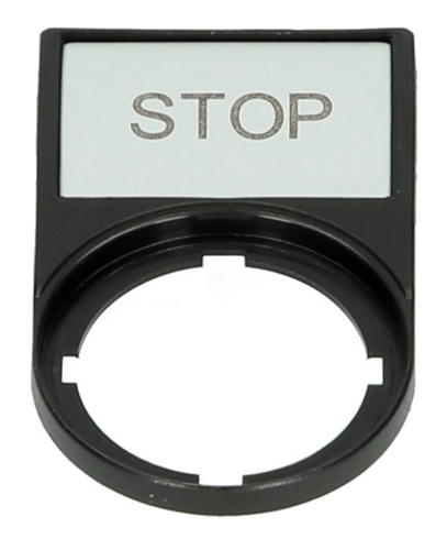 Tabliczka opisowa STOP 50x30mm czarna prostokątna 216494 Eaton