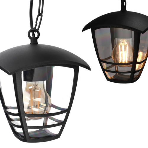 Lampa ogrodowa wisząca IMMA Black C E27 czarny łańcuch 1,1m IP44 EDO777383 EDO Solutions