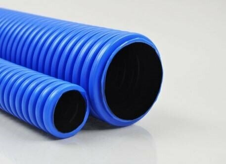 RURA KARBOWANA DWUWARSTWOWA NIEBIESKA W KRĘGACH ŚR. 32 mm   450N  po 50M 04.23 Elektroplast Stróża (Arot)
