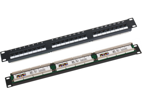Patch panel 1U/19 cali UTP nieekranowany 24 porty kat. 5E złącza LSA Q-LANTEC