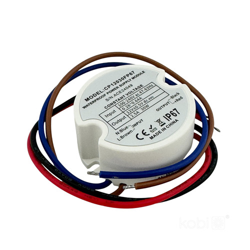 Moduł zasilacza puszkowy 12V 30W 2,50A IP67 Kobi