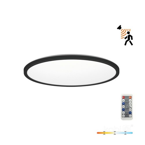 Plafon LED NIVERA CIRCLE 18W 3CCT 3000/4000/6000K LX z czujnikiem ruchu i zmierzchu IP54 czarny okrągły Kobi Premium