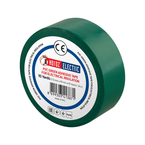 Taśma elektroizolacyjna PVC 19mmx9m zielona | HOROZ