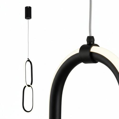 Lampa wisząca SANTANA LED 12W 700lm 4000K IP20 czarna | HOROZ