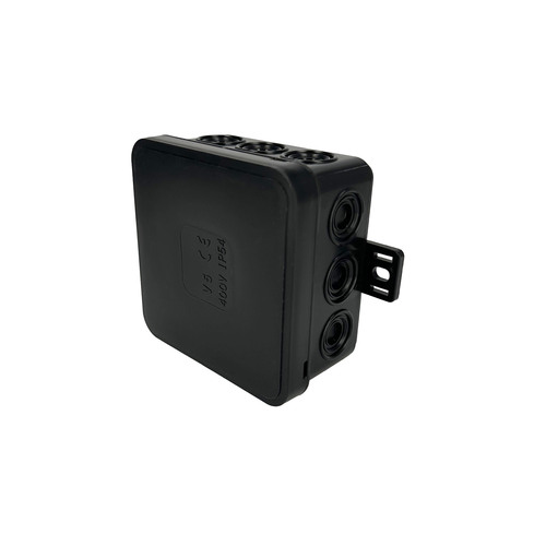 Puszka elastyczna natynkowa 75x75x41mm IP54 12 wlotów klik z osłabieniami czarna V5 EDO777912 EDO Technic