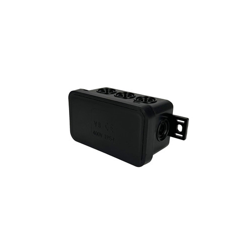 Puszka elastyczna natynkowa 80x45x41mm IP54 8 wlotów klik z osłabieniami czarna V8 EDO777924 EDO Technic