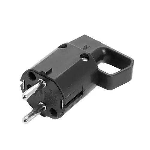 Wtyczka z uchem, z uziemieniem "uni-schuko" 16A 250V IP20 czarna Viplast 325-05