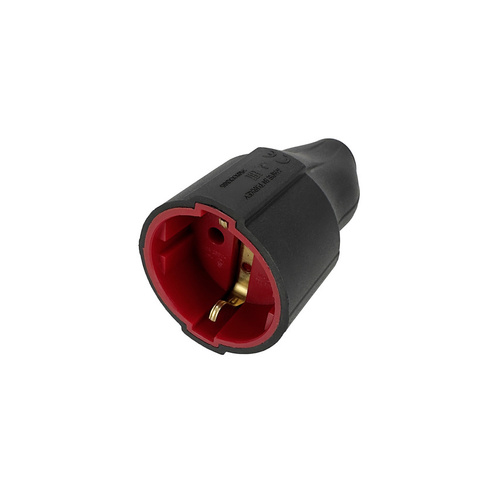 Gniazdo gumowe proste IP44 Schuko czarne | 300.000.805 | HOROZ