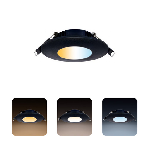 Oprawa sufitowa podtynkowa LED 5W 450lm 3CCT IP65 okrągła czarna LOGAN HOROZ