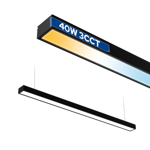 Oprawa liniowa LED 40W 3CCT 3200lm 118cm FORTIS czarna natynkowa/wisząca HOROZ
