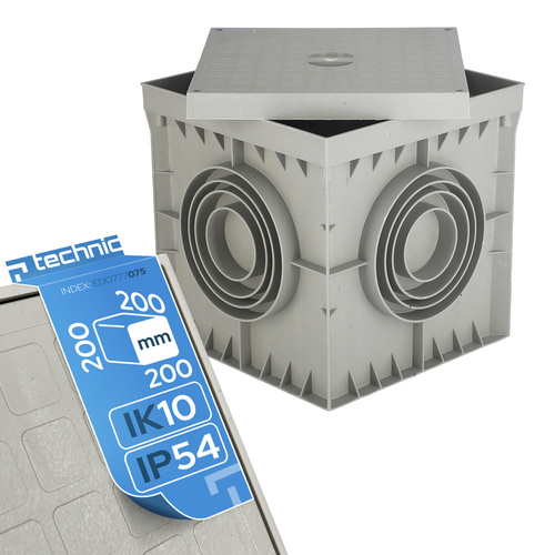 Obudowa studzienka gruntowa kontrolno-pomiarowa 200x200x200 IP54 IK10  szara EDO777075  EDO Technic