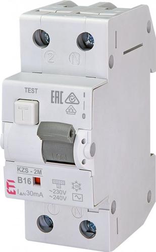 Wyłącznik różnicowoprądowy z zabezpieczeniem nadprądowym - KZS-2M AC B16/0.03 002173104 ETI