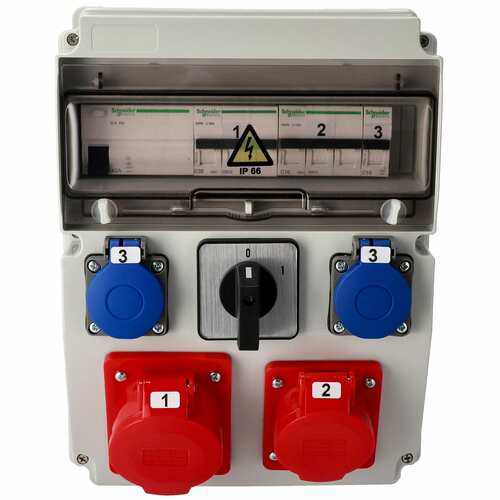 Rozdzielnica budowlana erbetka wyposażona ASTAT 394 Standard Plus IP65 32A/5P, 16A/5P, 2x230V IP44, IK08, 0-1(32A), wyłączniki...