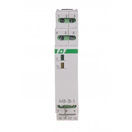 Przetwornik natężenia prądu 3F z wyjściem MODBUS RTU MB-3I-1 15A F&F