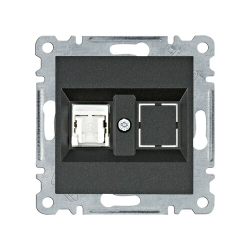Gniazdo komputerowe pojedyncze RJ45 kat.5e UTP, czarny WL2113 Lumina Hager