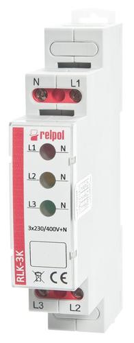 Lampka kontrolna trójfazowa LED 1 x czerowny, 1 x żółty, 1 x zielony AC 50/60 Hz 3N~ 400/230V 863028 Relpol