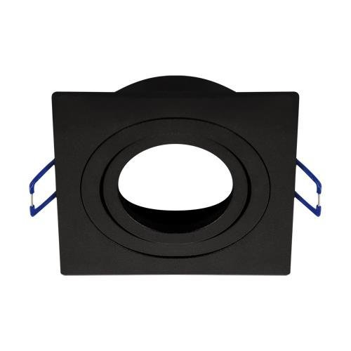 Punktowa oprawa sufitowa wpuszczana regulowana LUBA D BLACK IP20 czarna kwadratowa Struhm 04044