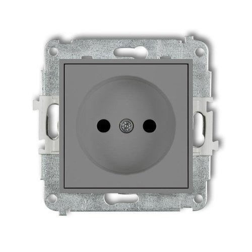 Mechanizm gniazda pojedynczego bez uziemienia 2P (przesłony torów prądowych) szary mat 27MGP-1p Karlik Mini