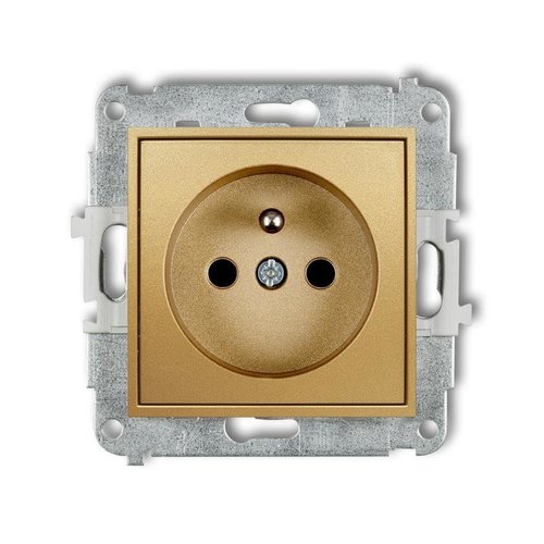 Mechanizm gniazda pojedynczego z uziemieniem 2P+Z (przesłony torów prądowych) złoty 29MGP-1zp Karlik Mini