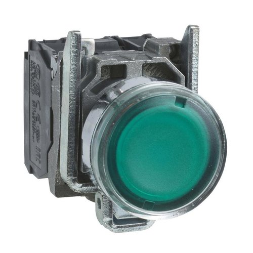 Przycisk płaski zielony LED 24V metalowy Schneider XB4BW33B5