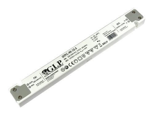 Zasilacz impulsowy do LED 45W 12V 3.75A DC wymiary: 251x30x16 GTPC-45-S płaski