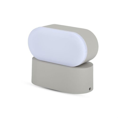 Kinkiet zewnętrzny LED owalny szary regulowany 6W 3000K ciepła VT-816-G 8290 V-TAC