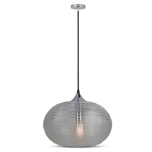 Lampa wisząca okrągła 33cm E27 Diamond Cut Glass Black VT-7350-HB 3880 V-TAC