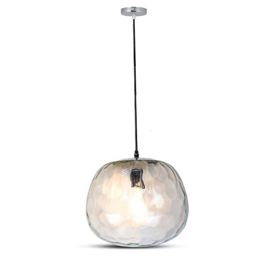 Lampa wisząca okrągła 25cm E27 Designer Glass Transparent VT-7254 3882 V-TAC