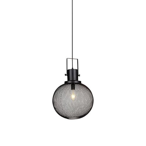 Lampa wisząca czarna kula 29cm ażurkowa siatka E27 Mesh Metal-Globe VT-7332 3859 V-TAC