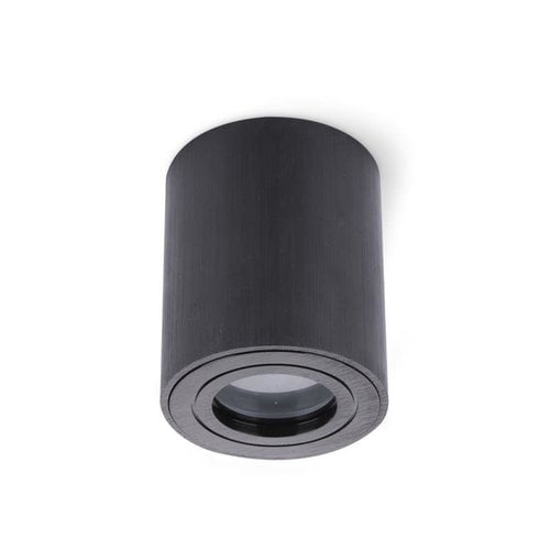 Lampa natynkowa AQUARIUS GU10 okrągła czarna IP44 Kobi