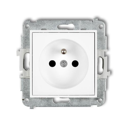 Mechanizm gniazda pojedynczego z uziemieniem 2P+Z (przesłony torów prądowych) biały MGP-1zp Karlik Mini