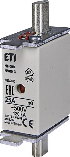 Wkładka topikowa NH000 gG 25A/500V ETI Polam