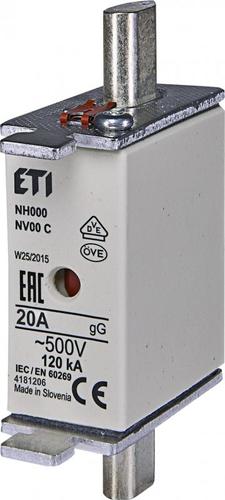 Wkładka topikowa NH000 gG 20A/500V ETI Polam