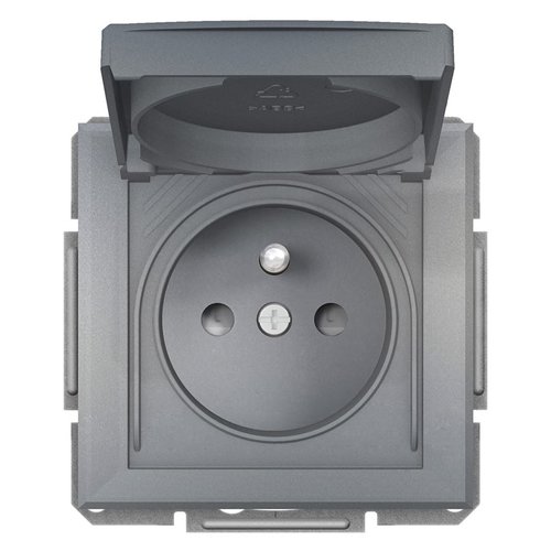 Gniazdo 2P+PE IP44 do systemu ramkowego stal Asfora Schneider EPH2800662