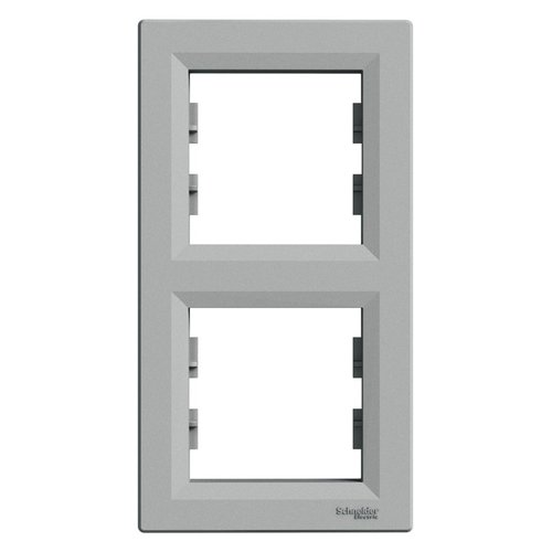 Ramka 2-krotna pionowa, aluminium Schneider Asfora