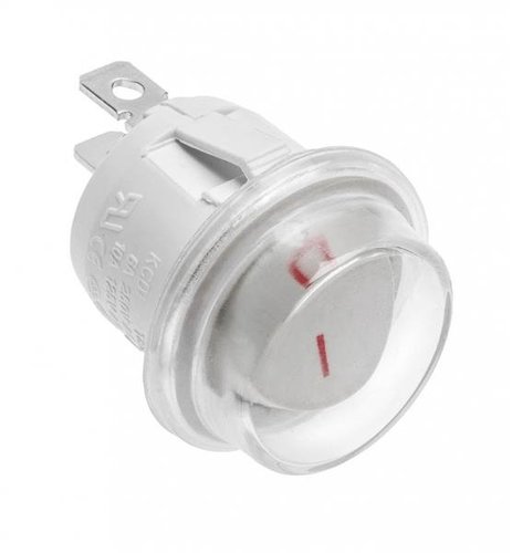 Przełącznik kołyskowy okrągły biały IP44 max 1300W max. 230V GTV