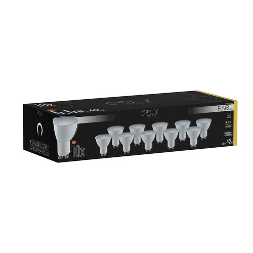 Zestaw żarówek 10x FARI LED GU10 5,5W 3000K ciepła WW 500lm 120st EDO