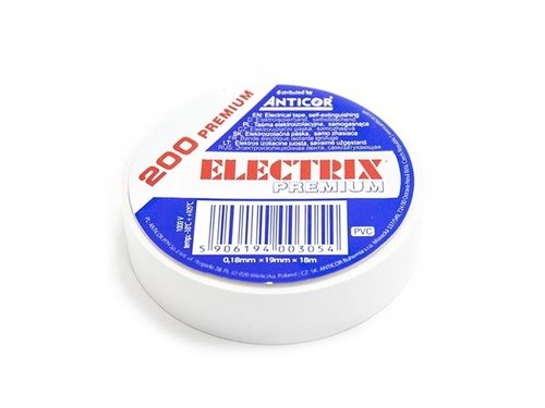 Taśma elektroizolacyjna PCW 19x18mm Premium Anticor 200 biała