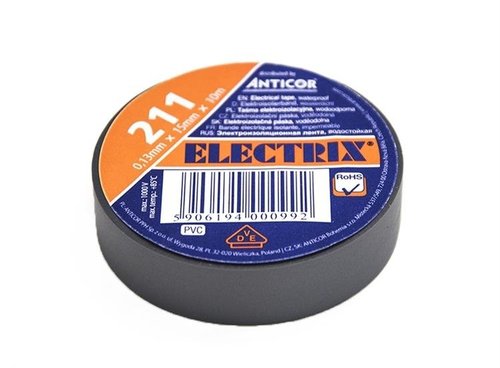 Taśma elektroizolacyjna PCW 15mm x 10m wodoodporna Anticor 211 szara
