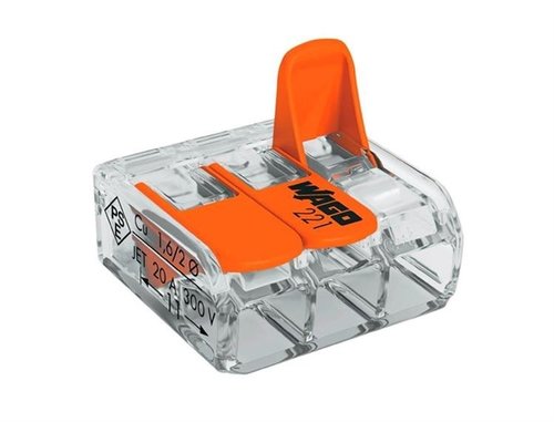 Wago compact szybkozłączka z dźwigniami zwalniającymi 3x0,2-4mm 221-413
