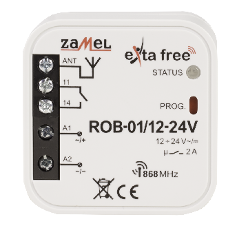 Radiowy odbiornik bramowy, ROB-01/12-24V, exta free Zamel