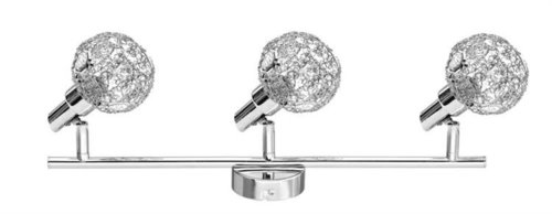 Lampa ścienna sufitowa spotlight Brama 3 źródła światła listwa kula ozdobna chrom Italux HP-710AG-03-8008IU