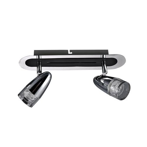 Lampa sufitowa ścienna kinkiet LED Albane 2 podwójna reflektorek listwa czarna chrom szkło spotlight Italux HP-503AC-02M-1341...
