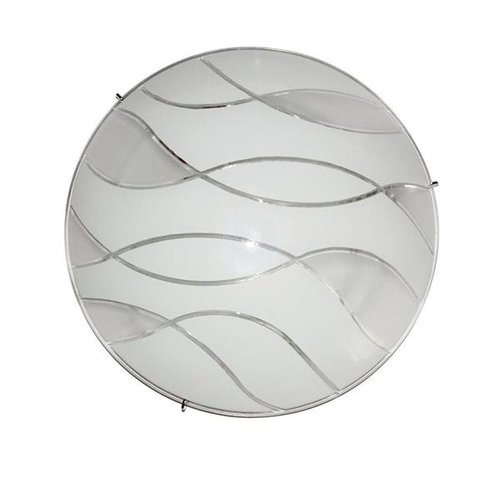 Lampa sufitowa plafon plafoniera Naomi duża okrągła biała wzór matowa chrom fale Italux C29367YK-3