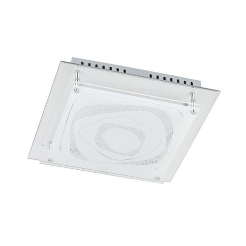Lampa sufitowa plafon plafoniera Verso stal szkło biała przezroczysta matowa wzór średnia Italux C29583F-2T