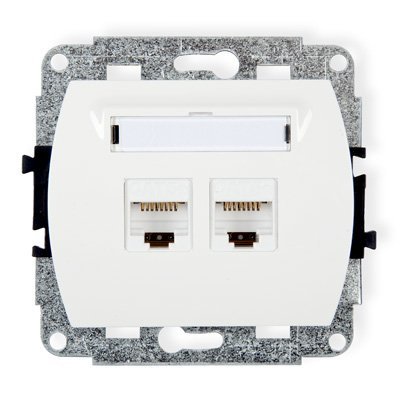 Mechanizm gniazda komputerowego podwójnego 2xRJ45, kat. 5e, 8-stykowy, Karlik Trend, GK-2